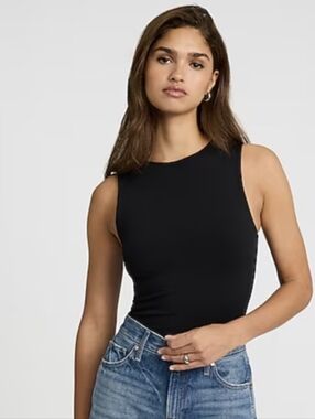 NWT EXPRESS Body Contour High Neck Sleeveless Tank Top Black Size XS NEW